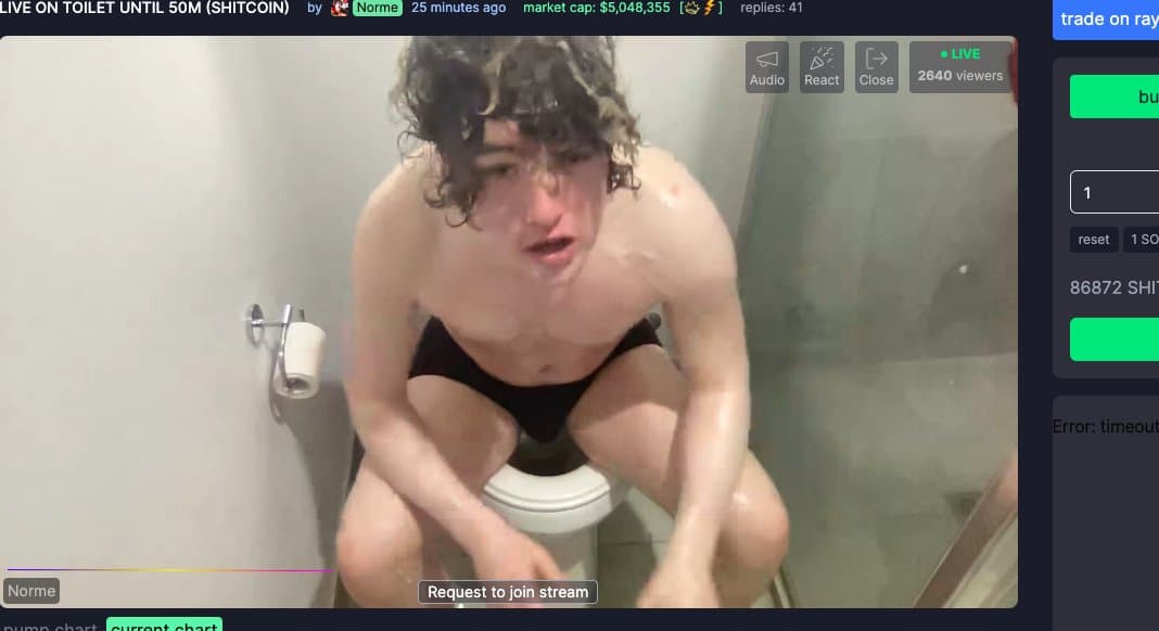 Live on Toilet Until 50M (SHITCOIN)